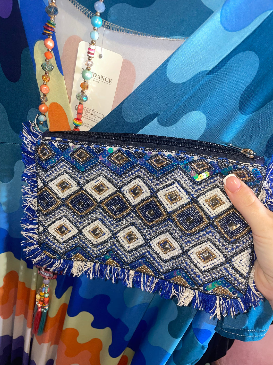 Makeup/clutch bag embroidered