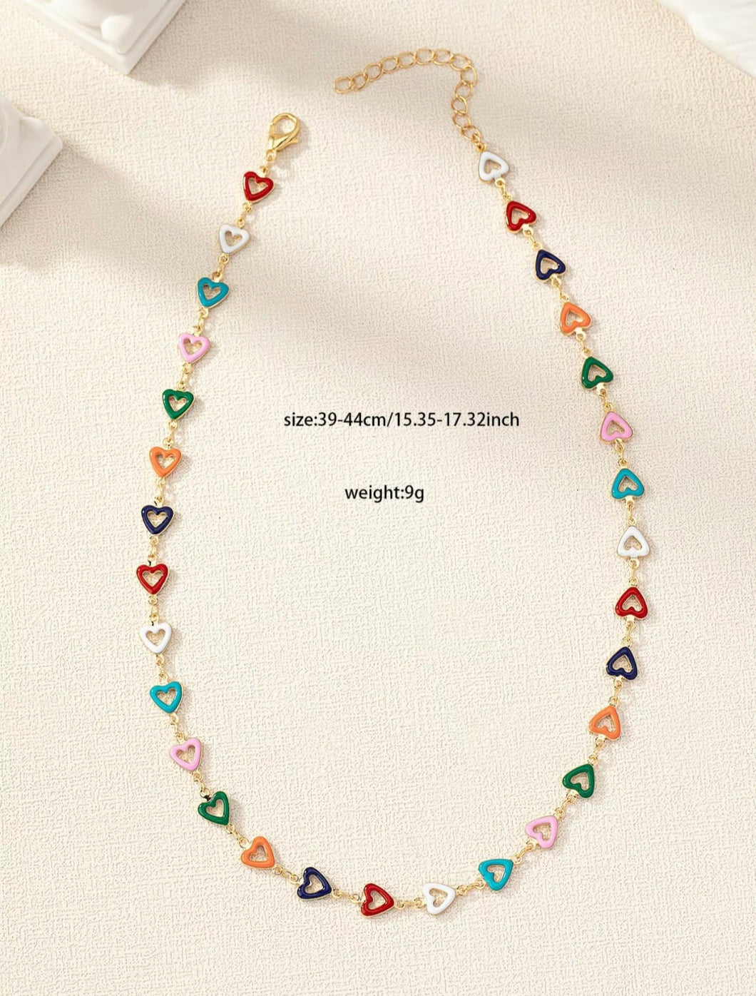 Multi colour heart necklace