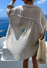 Load image into Gallery viewer, Beige eye cheesecloth shirt
