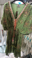 Load image into Gallery viewer, Green boho midi dress
