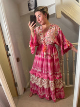 Load image into Gallery viewer, Luxury pink boho dress maxi
