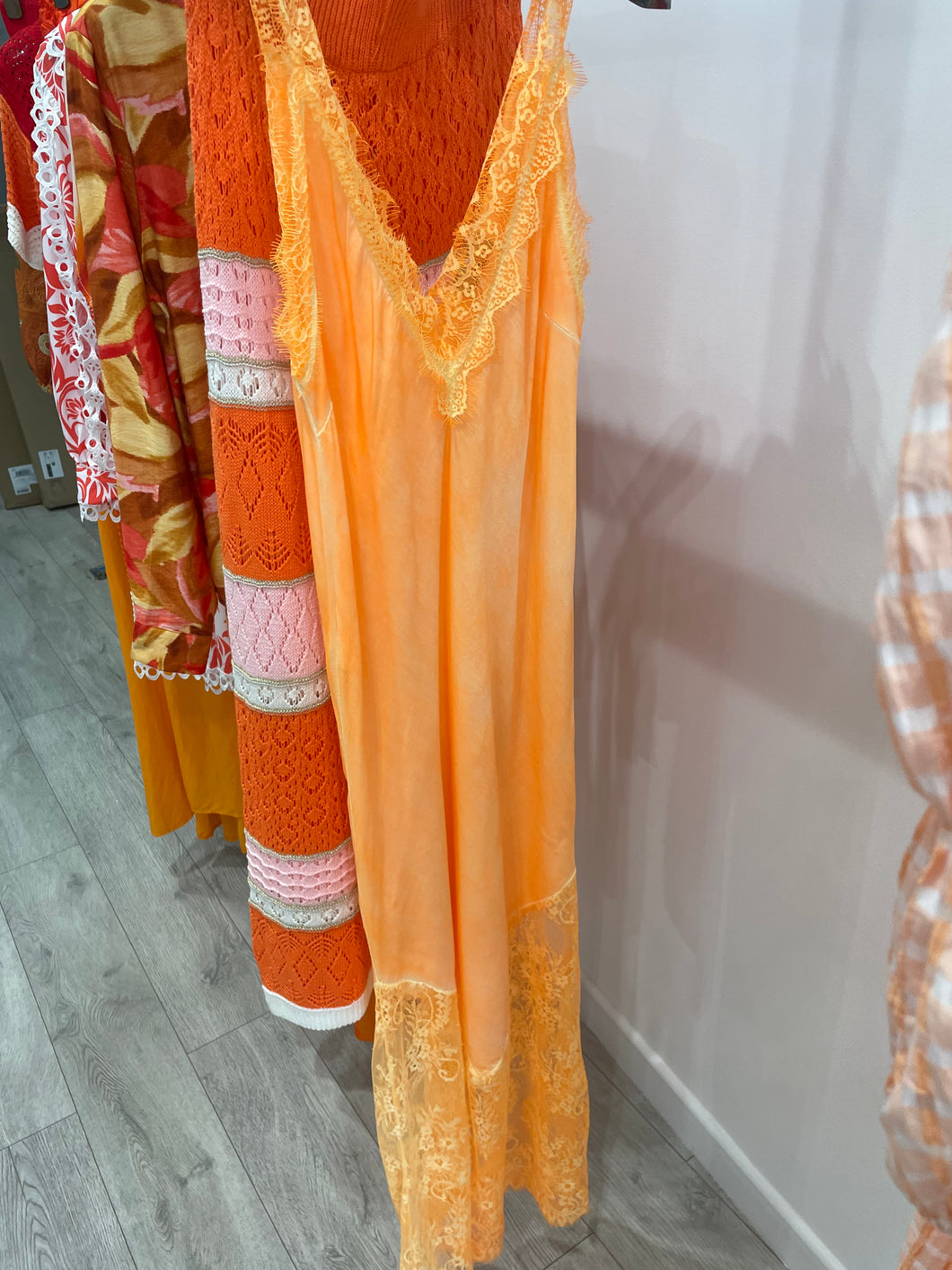 Orange Lace maxi dress